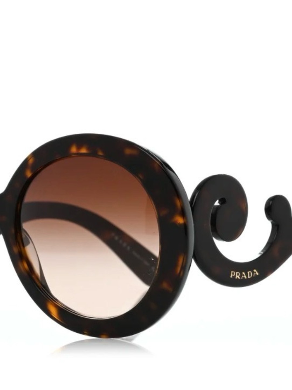 Prada Black Gloss Temple Sunglasses Arm - Black